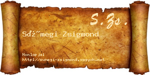 Sümegi Zsigmond névjegykártya